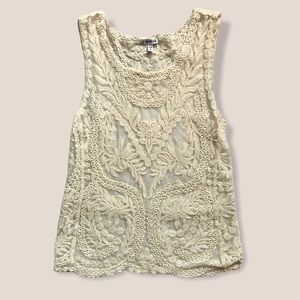 Express Cream Lace Tank Top